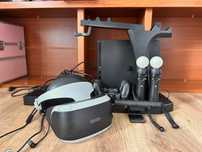 PS4 1TB + 2 pady + zestaw VR + 2 różdżki + gry