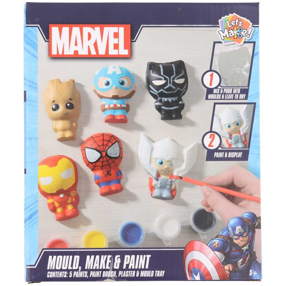 Marvel zestaw kreatywny figurki gipsowe Avengers + farbki