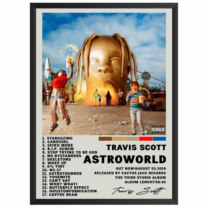 Travis Scott Astroworld Plakat Obraz z albumem prezent