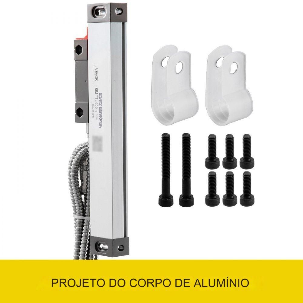 Escala Linear de 200mm para Torno e Fresadora