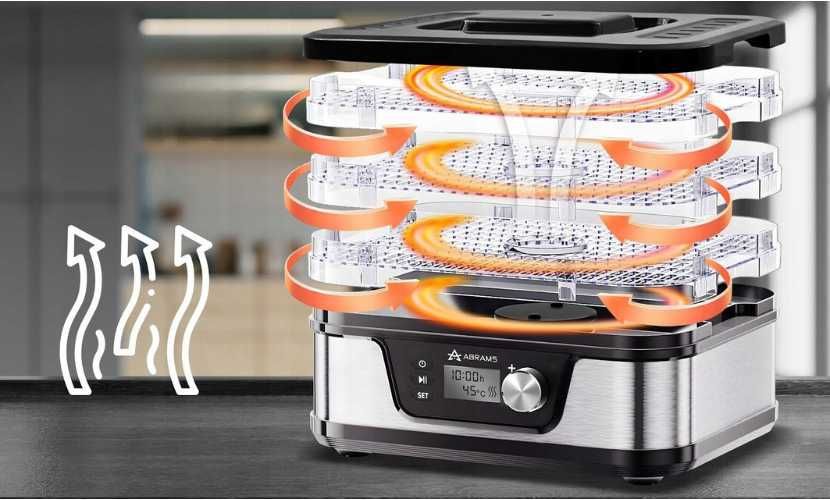 Suszarka 600W do warzyw, owoców i grzybów timer regulacja temperatury