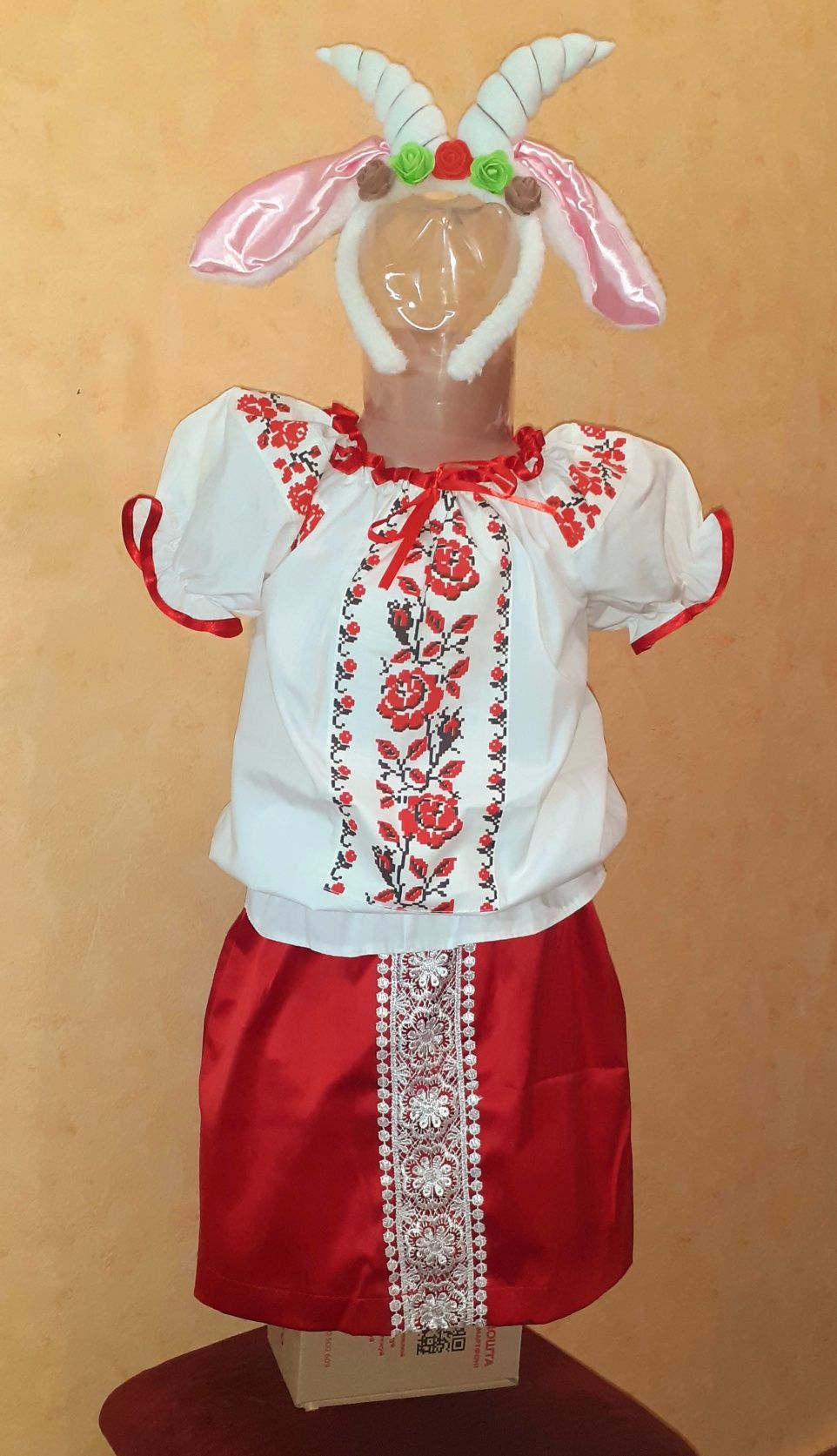 Украинский костюм школьнику 6 - 9 лет обруч коза Дереза вышиванка юбка