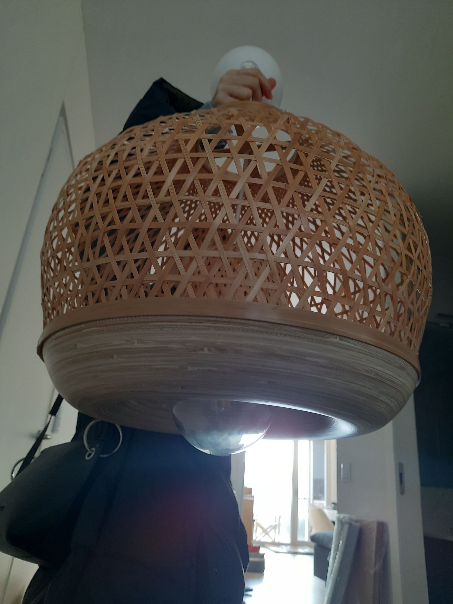 Candeeiro suspenso bambu ikea MISTERHULT