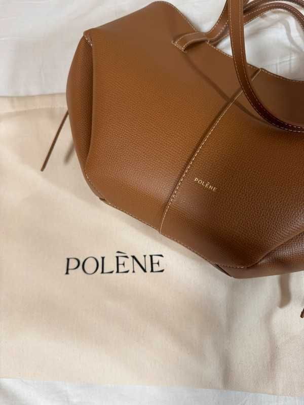 Polene Cyme Camel Textured Leather
