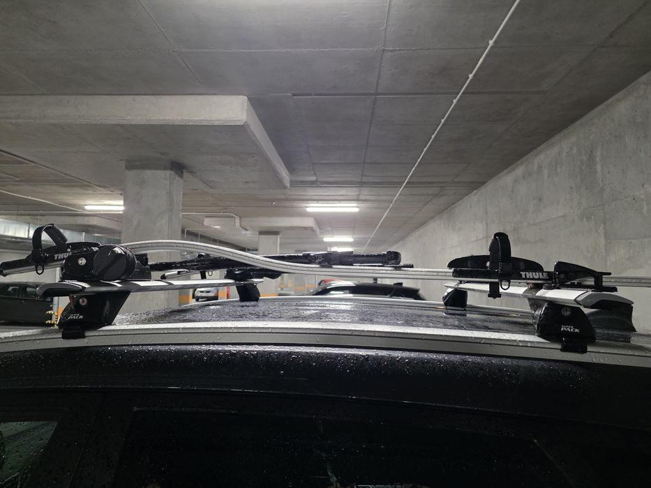 Bagażnik dachowy belki interpack 120 cm i 2x bagażnik uchwyt rowerowy