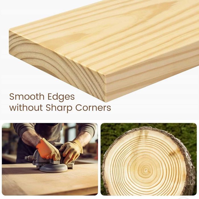 Zestaw 2 półek pływających solidne drewniane półki ścienne NrP336