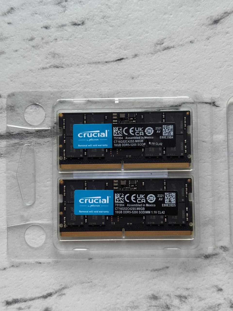 Оперативна памʼять Crucial DDR5 SODIMM 2×16GB 5200MHz CL42