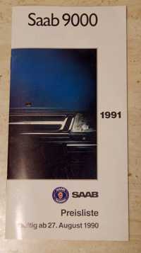 SAAB 9000 - broszurka 1991 rok