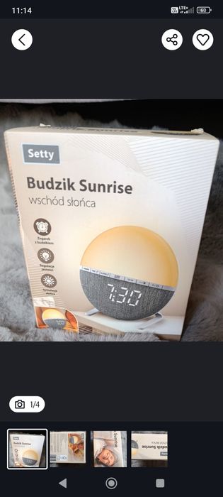 Setty budzik z symulacja wschodu słońca i lampką led