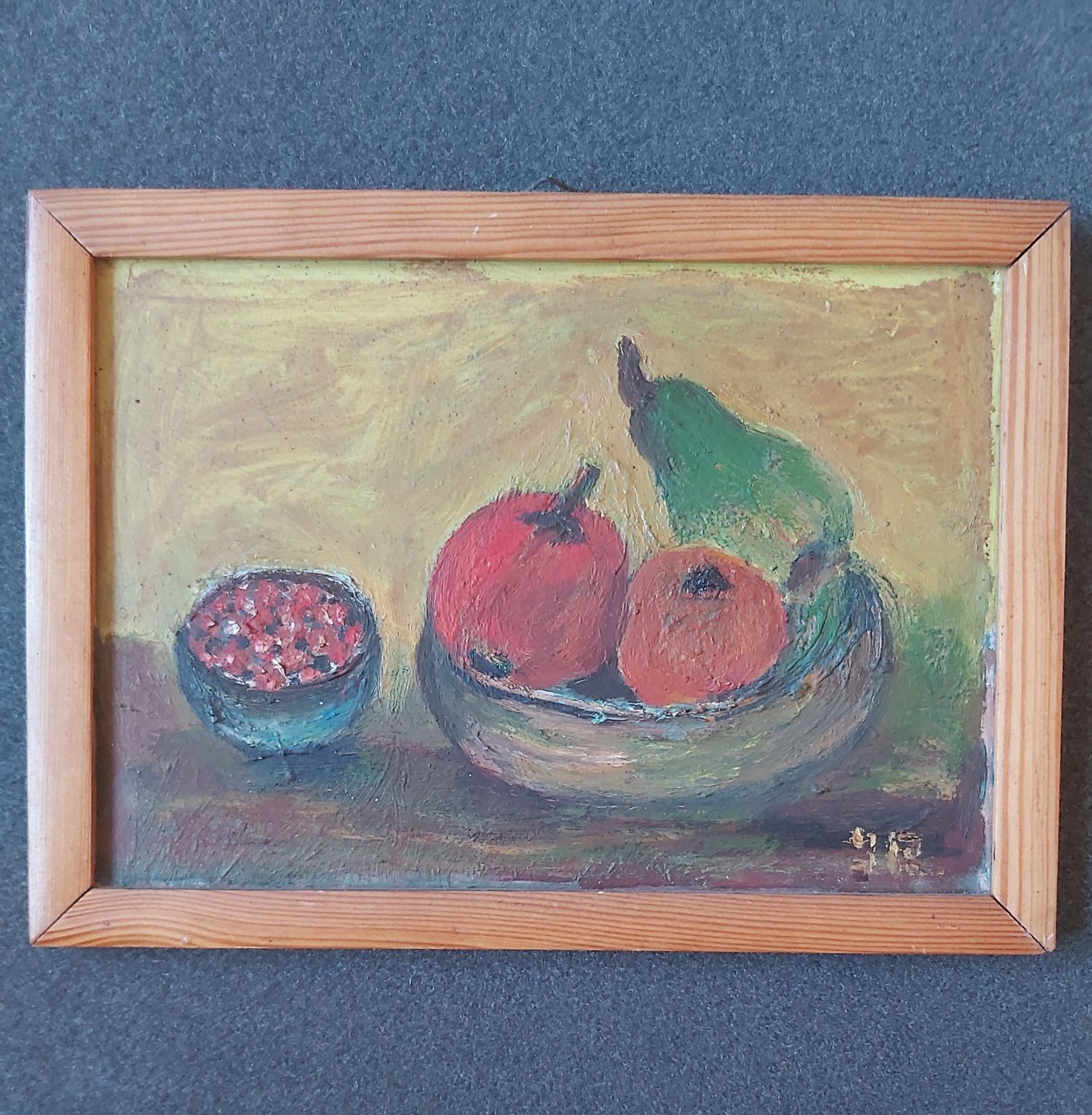 Obraz w ramce owoce w misce jabłko pomarańcza gruszka sztuka
