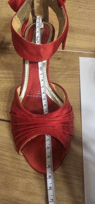 Czerwone szpilki kokardy święta 38 wkładka 24,5 obcas 9cm