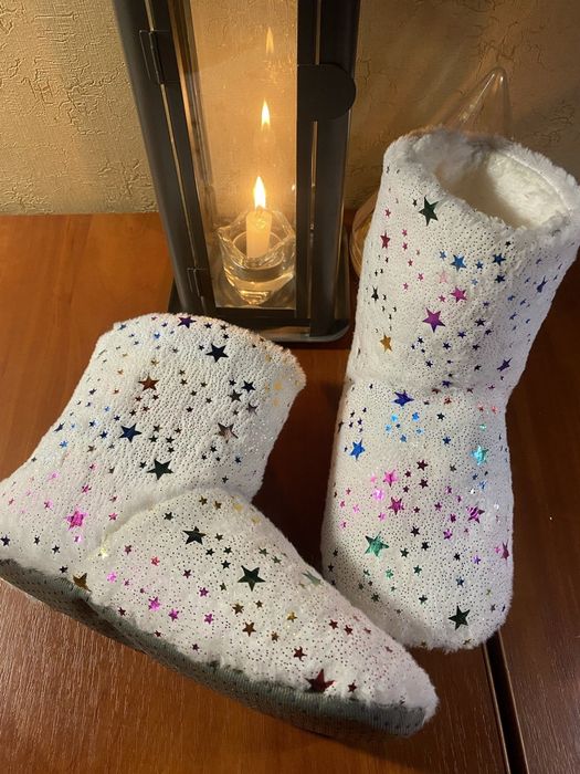 Домашние сапожки тапочки с блёстками