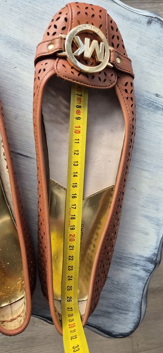 Oryginalne bity baleriny ze skóry Michael Kors r. 9,5 (40) brązowe log