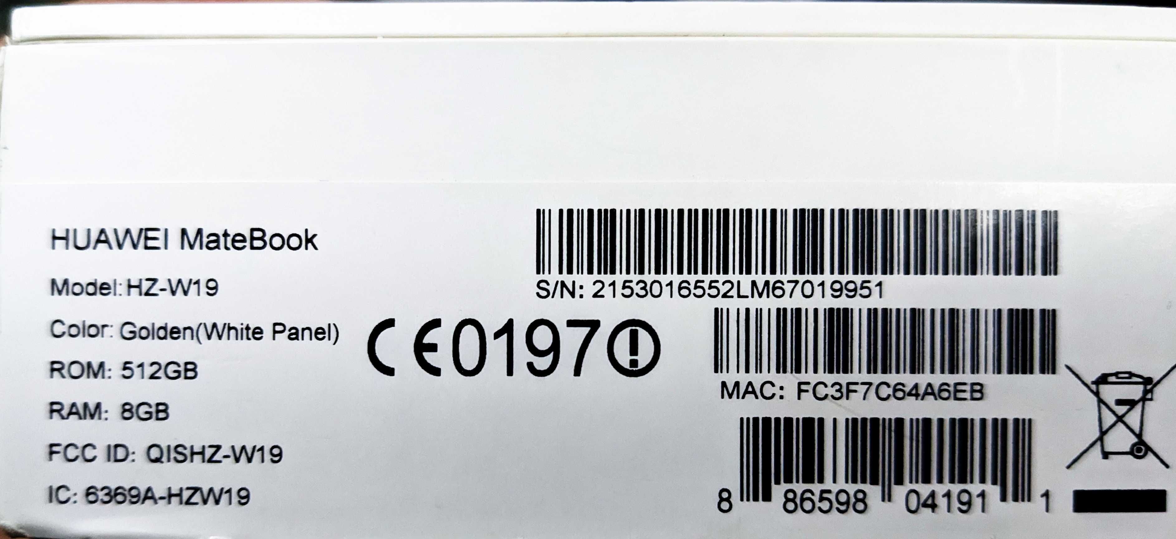 Планшет Huawei MateBook HZ-W19 12" /8gb/512gb/ під відновлення