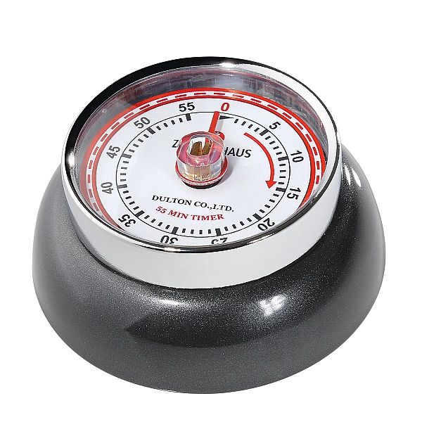 Timer mechaniczny, śred. 7 x 3 cm, antracytowy metaliczny Speed / Zass