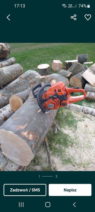 Oferuje cięcie drewna różnego rodzaju na klocki