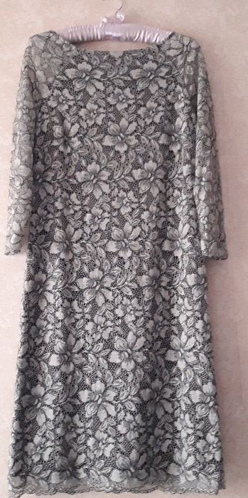 Гипюровое платье женское оливкового цвета р.L