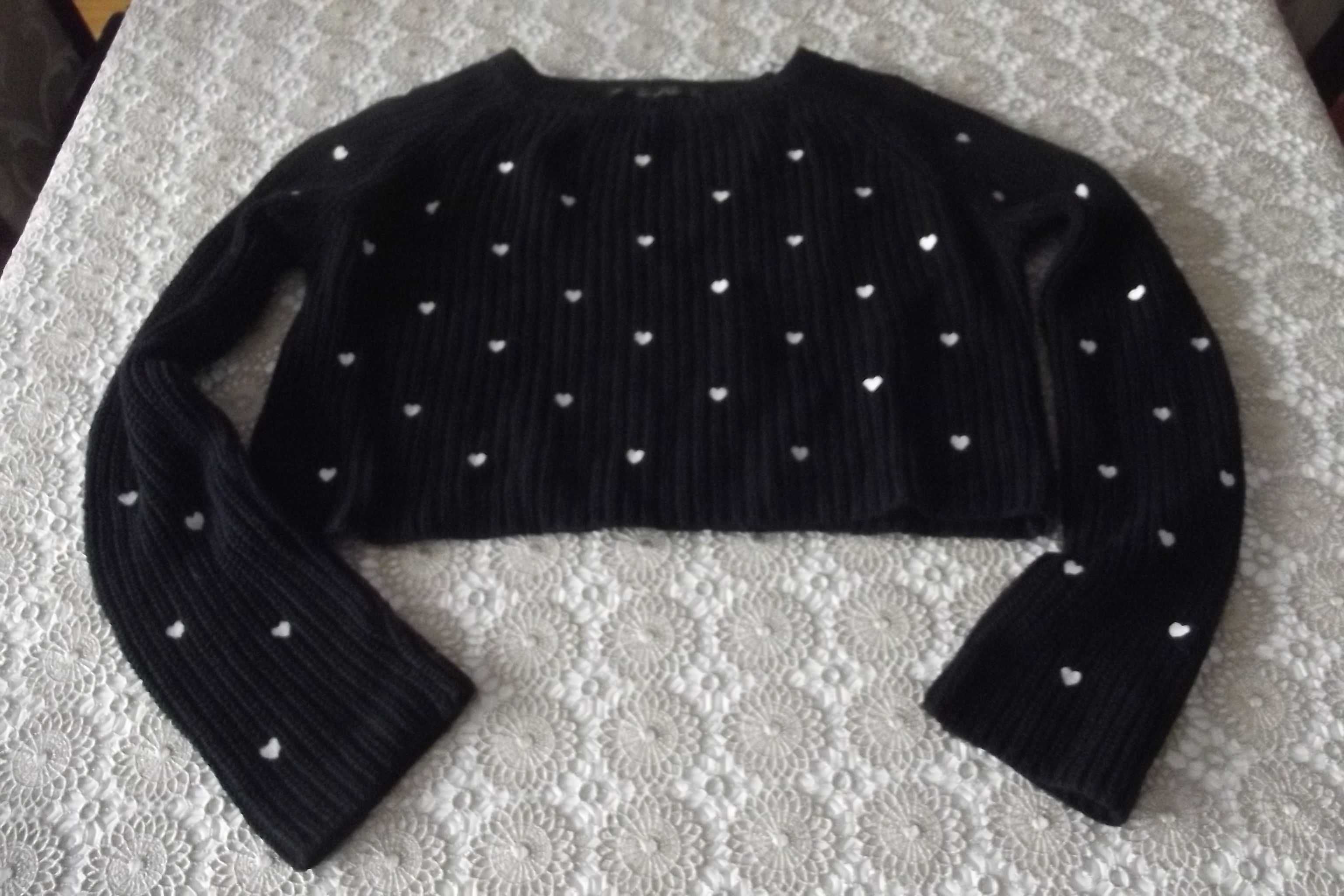 Krótki sweter w serca Zara Knit