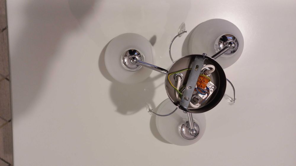 Lampa podsufitowa z kryształami, 3 punkowa ręcznie robiona, elegancka.