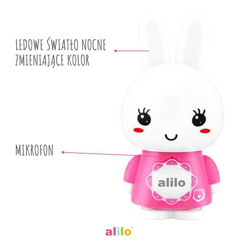 Króliczek Alilo Big Bunny G7C różowy dla dzieci interaktywny królik