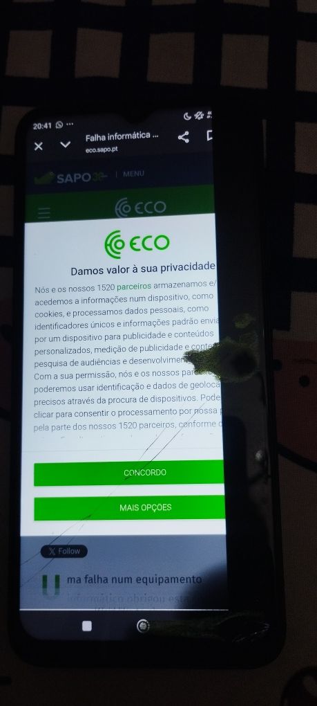 Poco m5 dispay estalado mas a funcionar