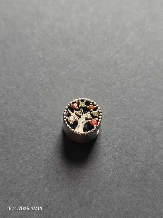 Charms srebro 925, drzewo, jesień, kryształki