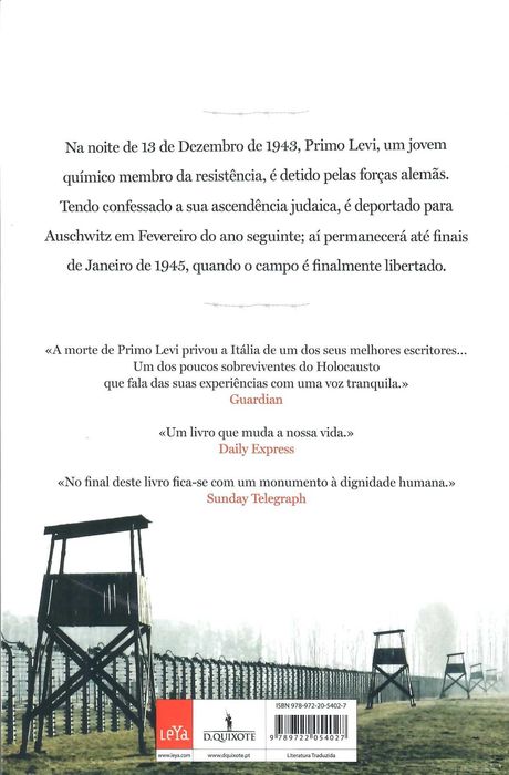 PRIMO LEVI «Se Isto é Um Homem»       Um Monumento à Dignidade Humana