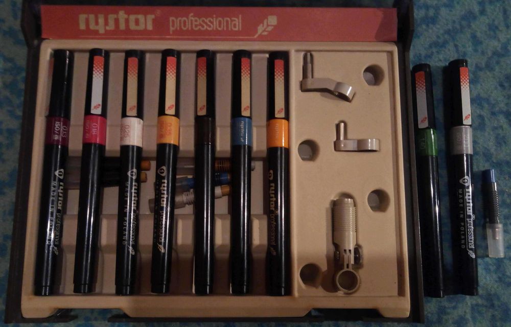 Rapidografy Rystor Komplet 7 + 2 szt.