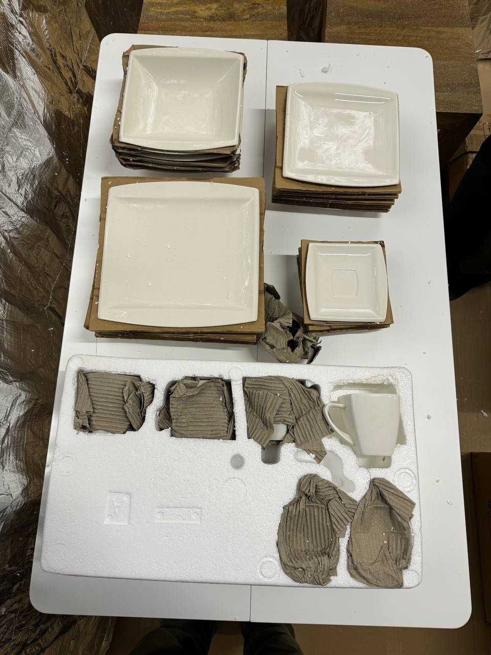MALACASA Blance biały zestaw obiadowy z porcelany dla 6 osób
