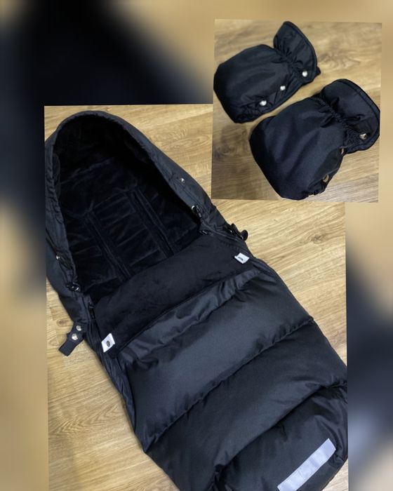‼️як новий НАБІР Футмуф 100×47 та муфти в коляску декоза чорний