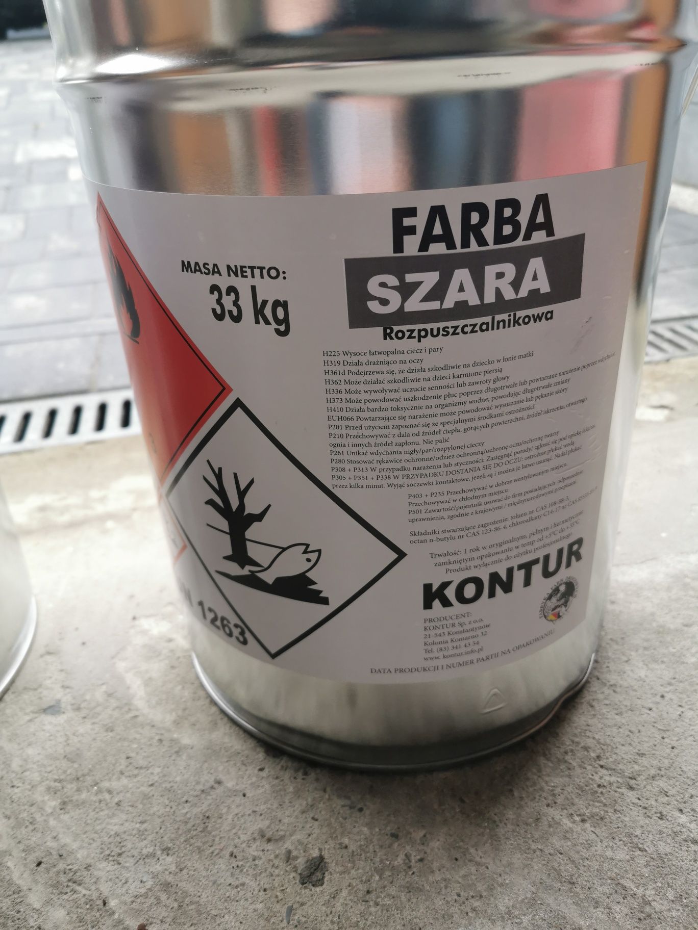 Farba drogowa szara Kontur 33 kg ral 7046