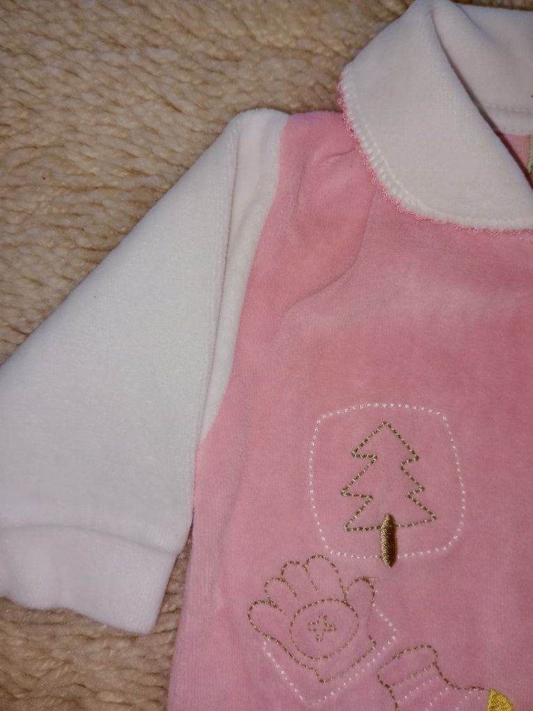 Babygrow veludo rosa