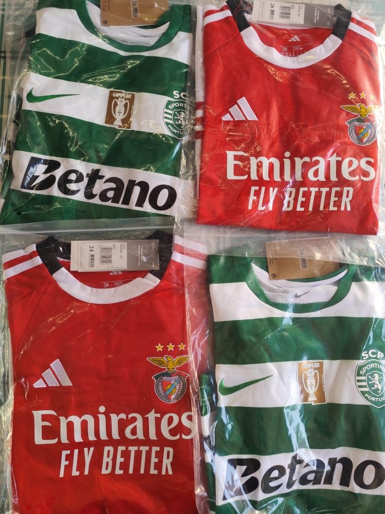 Camisolas Benfica e Sporting