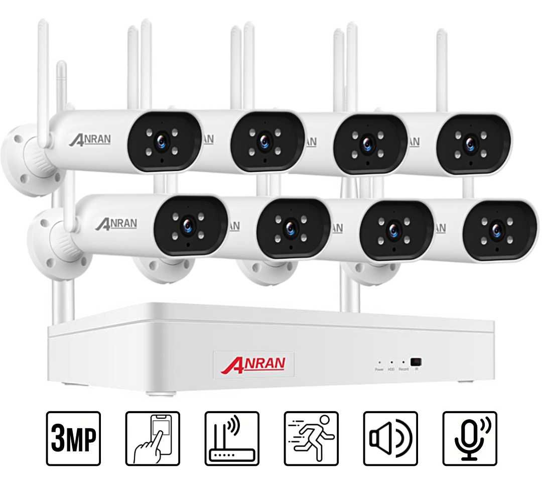 Комплект Wi-Fi IP видеонаблюдения на 8 камер Anran 3MP ARCCTV