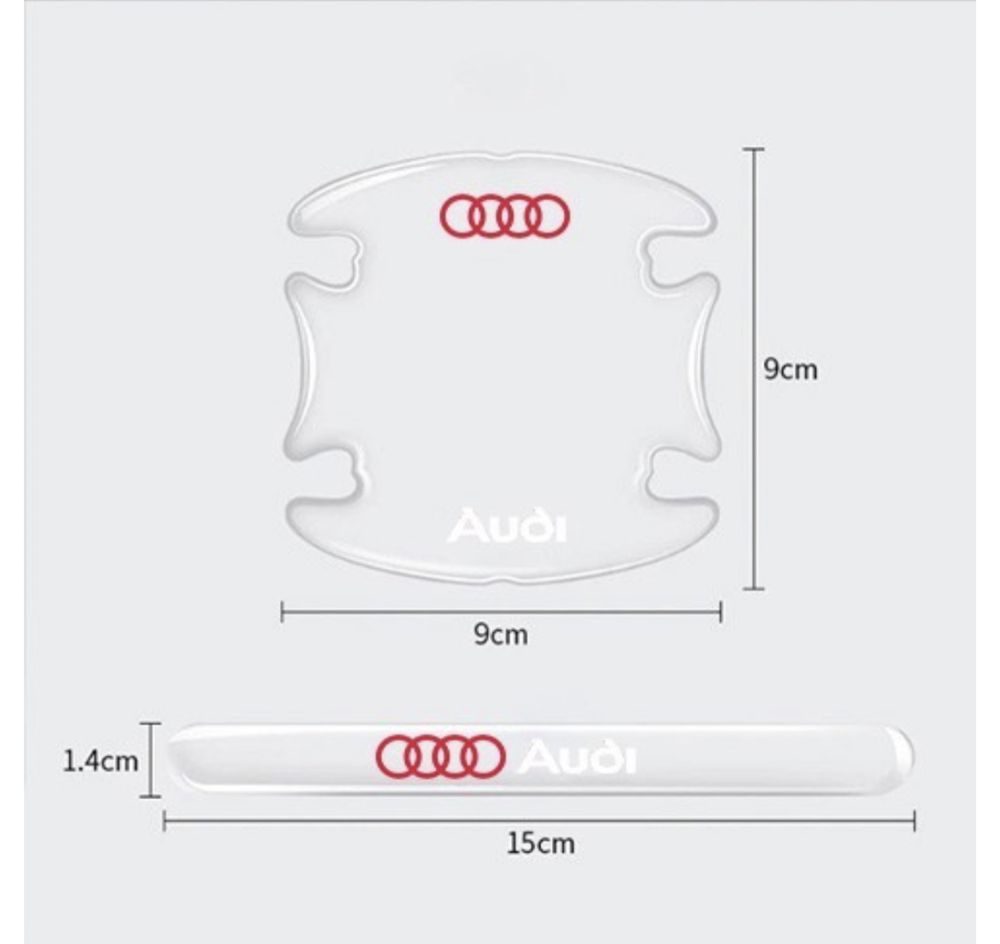 Защитные наклейки под ручку авто Audi Прозрачные 4 шт