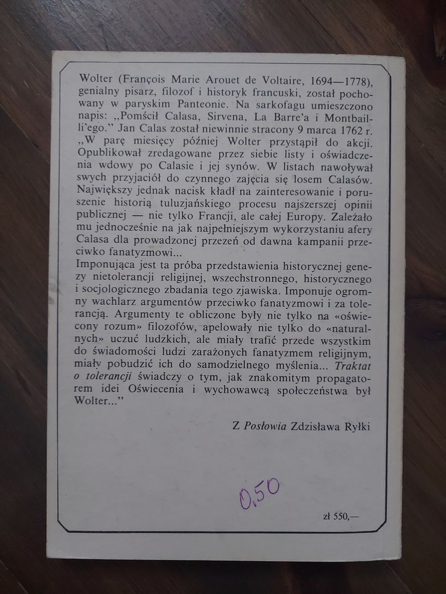Książka Traktat o tolerancji Wolter