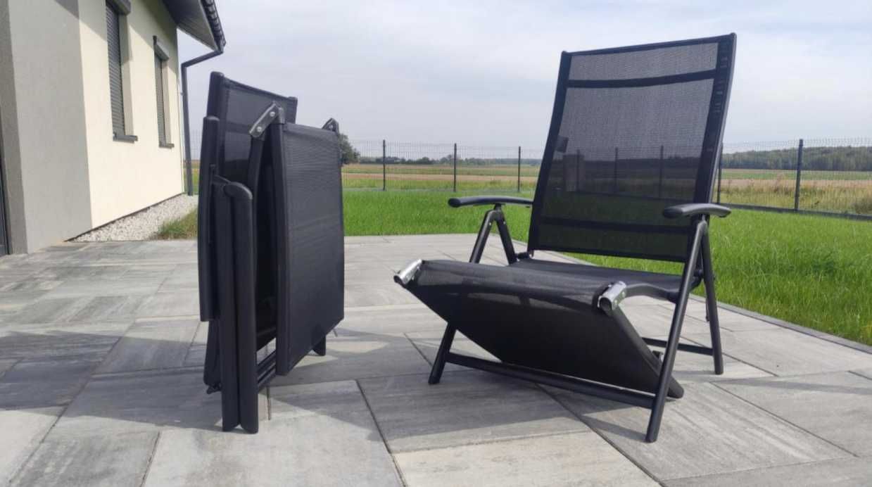 Nowy Mocny Leżak Ogrodowy Aluminiowy Składany Ogród Balkon Plaża Dom
