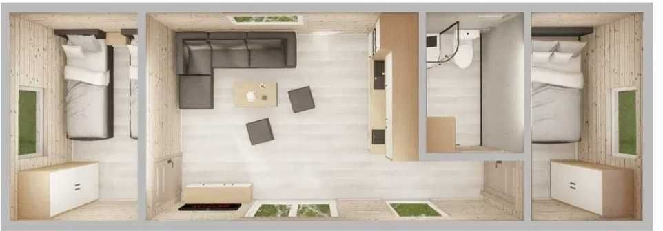 Całoroczny dom mobilny 35m² holenderski drewniany modułowy