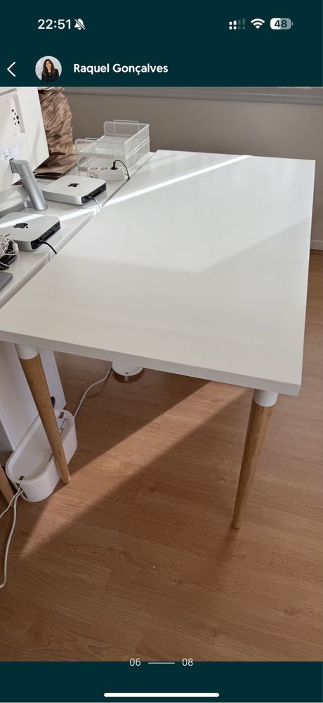 HILVER IKEA Perna de secretária, bambu, 70 cm