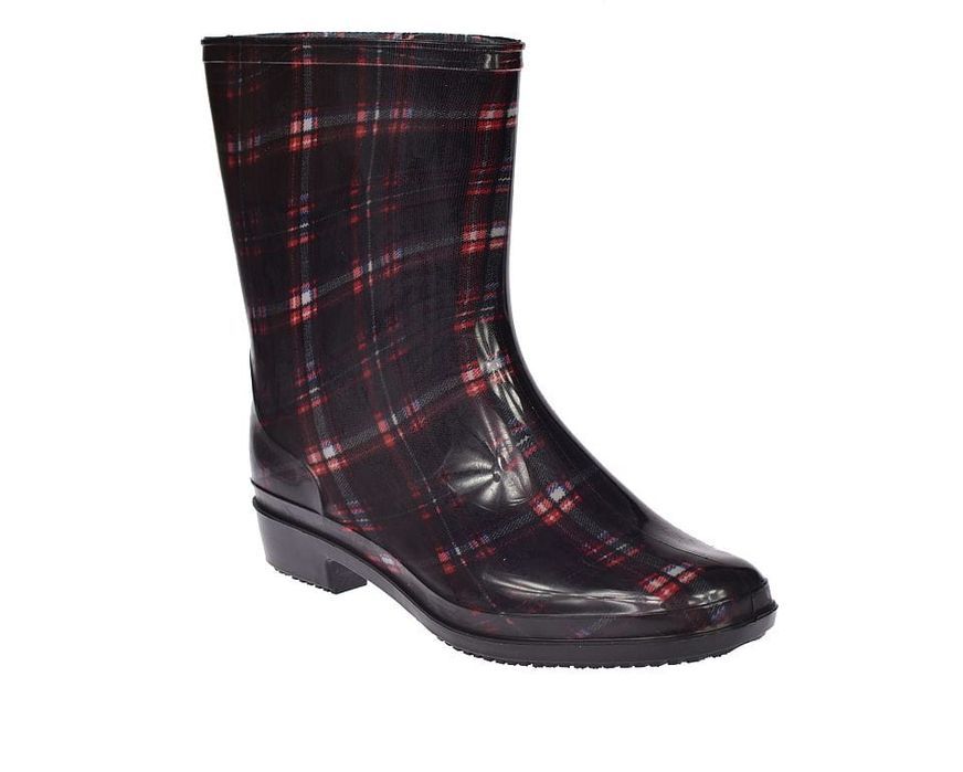 Kalosze damskie gumowce krata gumiaki ANX-01 BK-RD rozm. 39