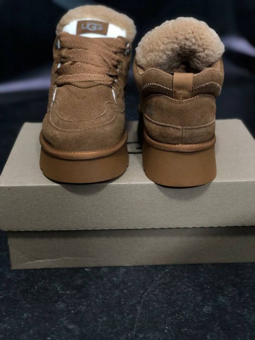 Зимові жіночі кросівки на хутрі UGG lowmel натуральний замш