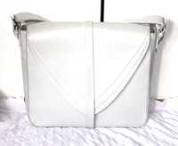 simple szara biała skóra skórzaną torebka torba