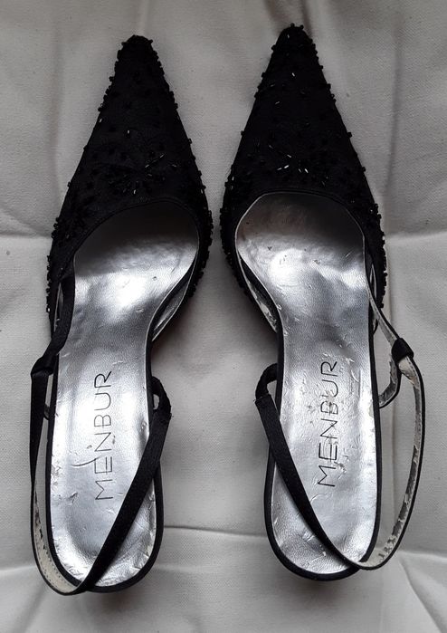Sapatos de senhora preto com aplicações, Menbur, tamanho 38