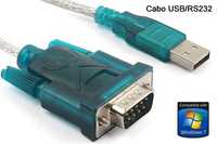 Cabo Adaptador USB para RS232 Porta Serial 9 Pinos DB9