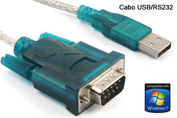 Cabo Adaptador USB para RS232 Porta Serial 9 Pinos DB9