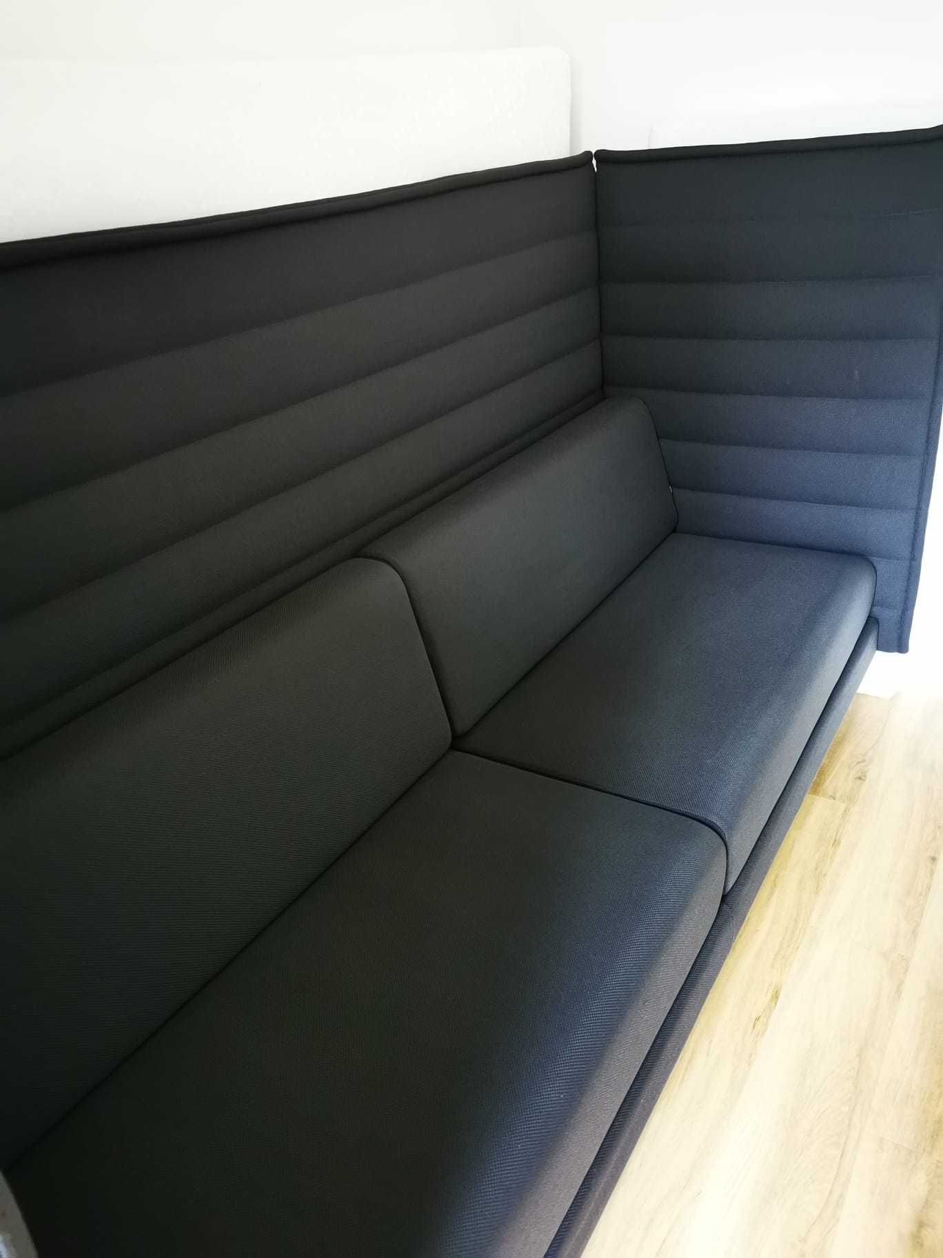 Sofa Vitra Alcove Highback 3-osobowa antracyt biurowa