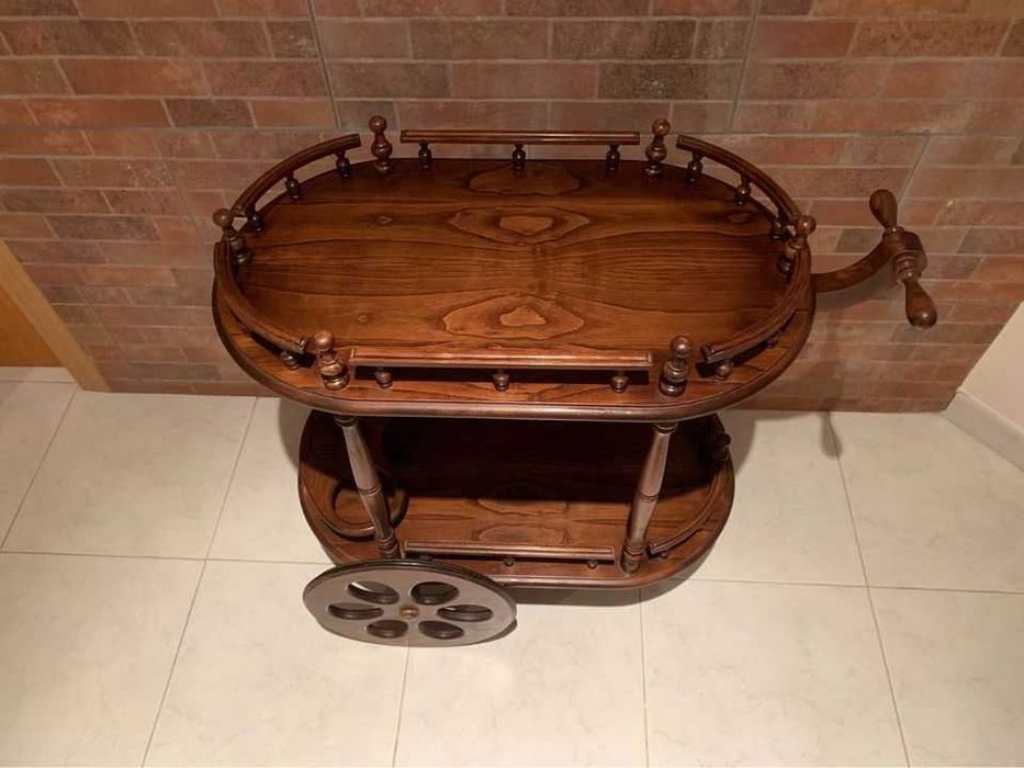 Carrinho de Bebidas Bar Vintage Madeira