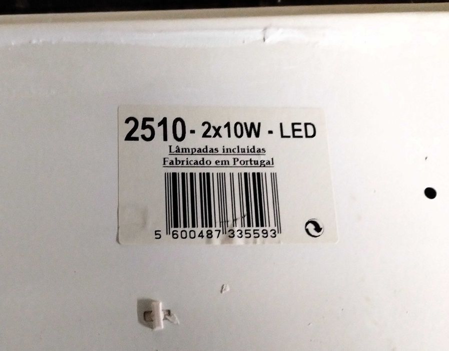 Candeeiro Cozinha Lampadas 2 Tubolares Flurescentes