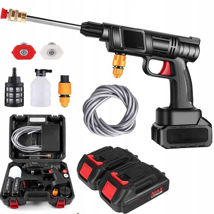 NOWA Myjka ciśnieniowa akumulatorowa mocna 1500W 30 bar 2 akumulatory