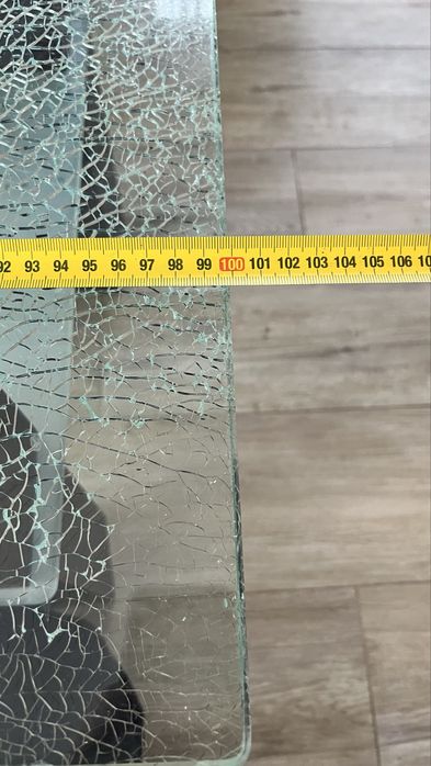 Stół stolik kawowy szklany 100x50 szkło tluczone 18mm